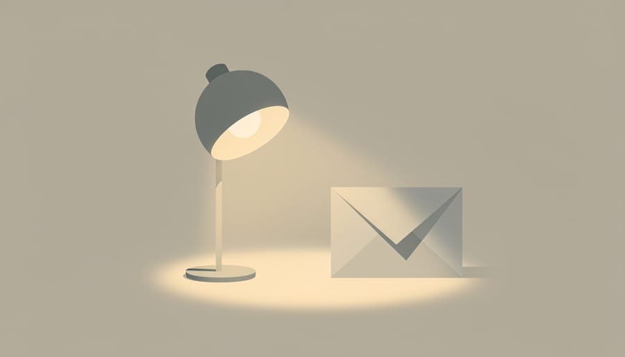 Close-up of hands near an envelope with warm lamp light, symbolizing immigration legal guidance and privacy.